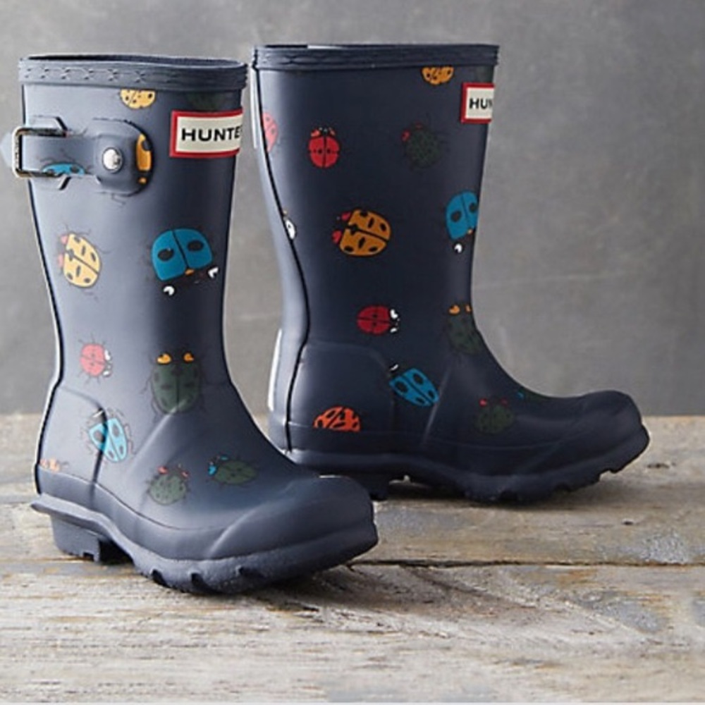 Hunter Ladybug Navy Rain Boots